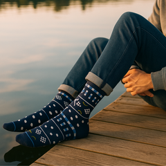 Check & Dot Midnight Socks
