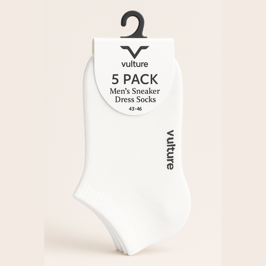 Men's Bundle Of 5 White Ankle Socks