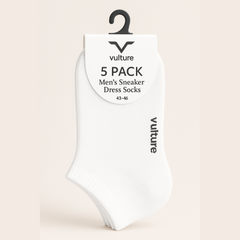 Men's Bundle Of 5 White Ankle Socks