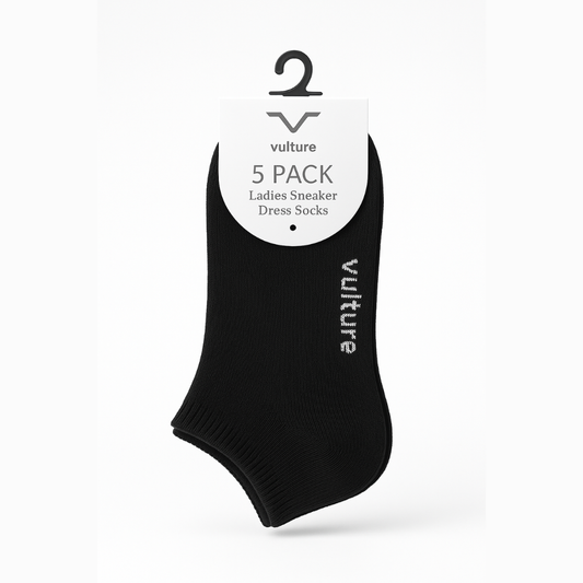 Women's Bundle Of 5 Black Ankle Socks