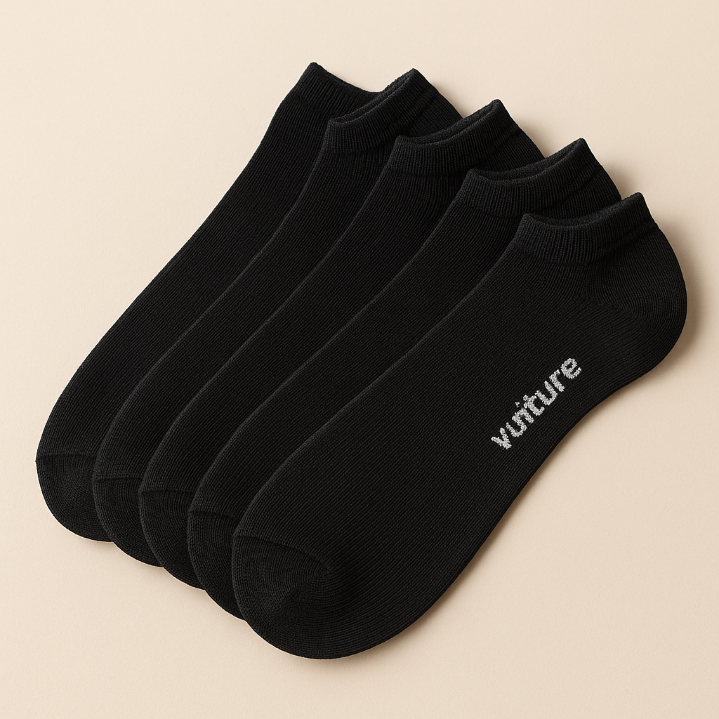 Men's Bundle Of 5 Black Ankle Socks