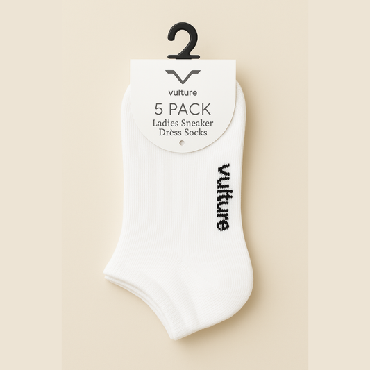 Women's Bundle Of 5 White Ankle Socks