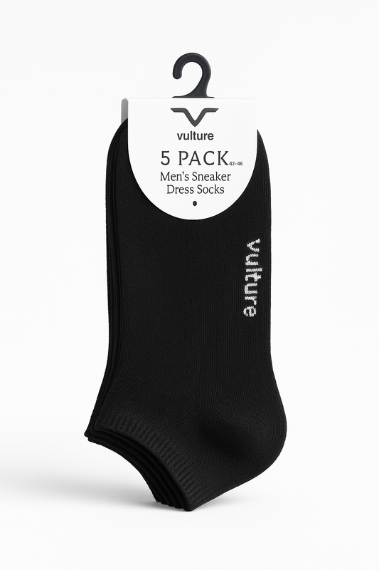 Men's Bundle Of 5 Black Ankle Socks