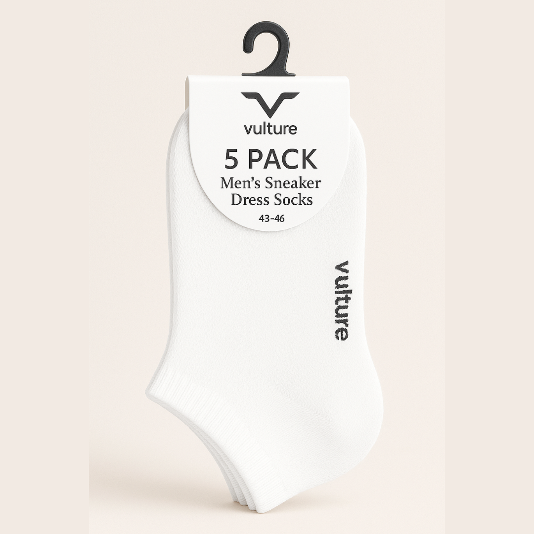 Men's Bundle Of 5 White Ankle Socks