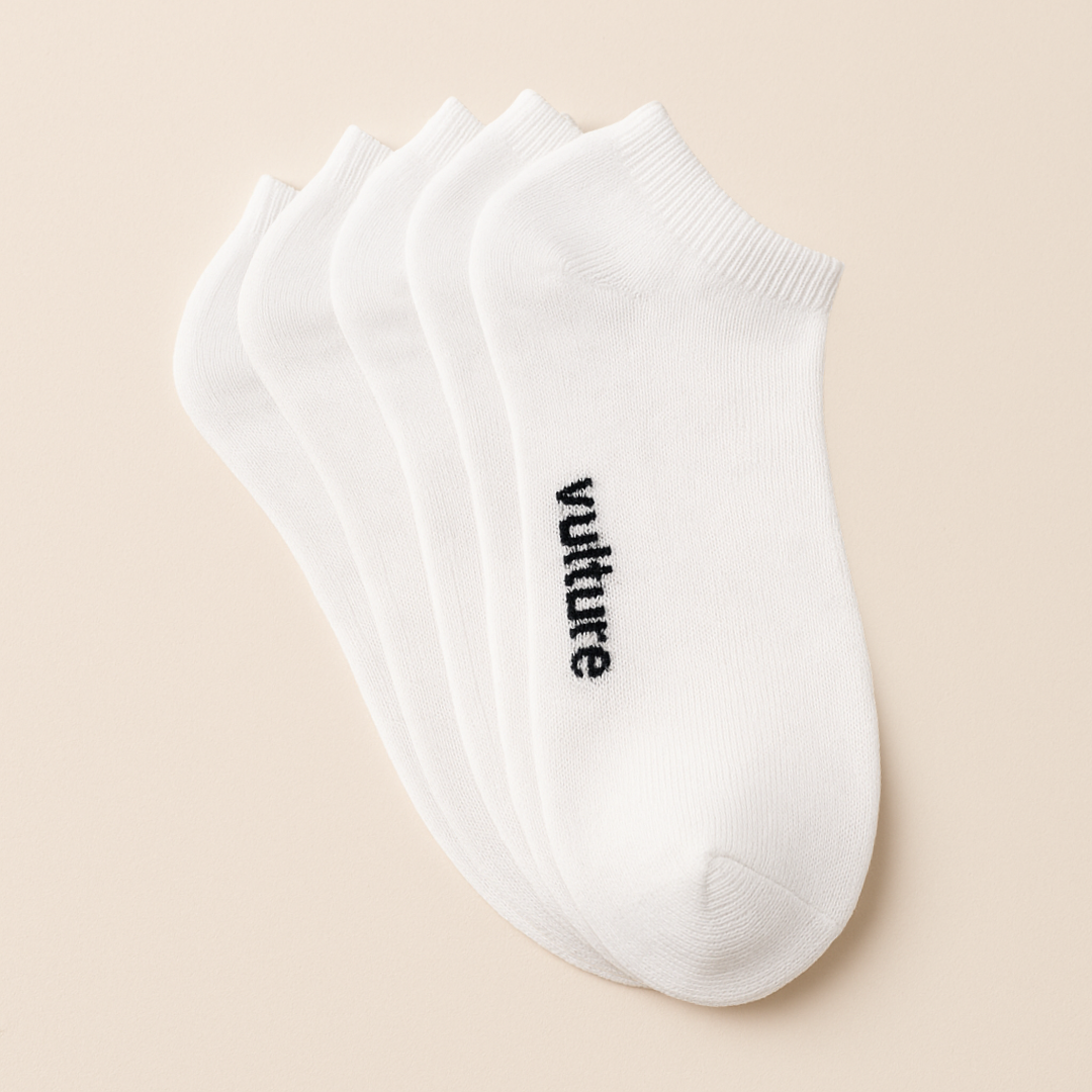 Men's Bundle Of 5 White Ankle Socks