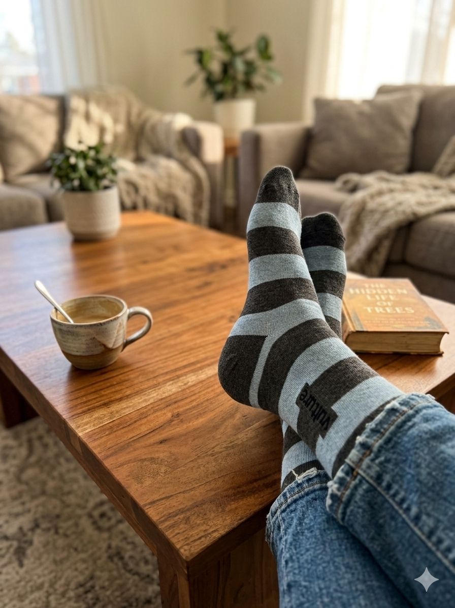 V10 - Wide Striped Crew Socks